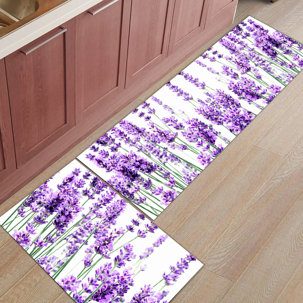 

Коврик для кухни с цветами лаванды, Противоскользящий коврик для ванной комнаты, защитный напольный коврик для входа в гостиную