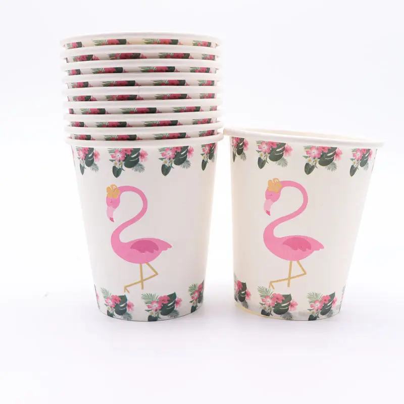 Cup 10pcs 6 шт./лот Фламинго попкорн коробка дети день рождения поставки Фламинго коробки с днем рождения коробки для попкорна Фламинго вечерние поставки - Цвет: Cup 10pcs