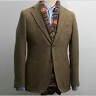 Новинка 2021, Мужская твидовая куртка, коричневое твидовое пальто на заказ, мужское твидовое пальто в елочку, Мужской Блейзер, Мужское пальто в елочку