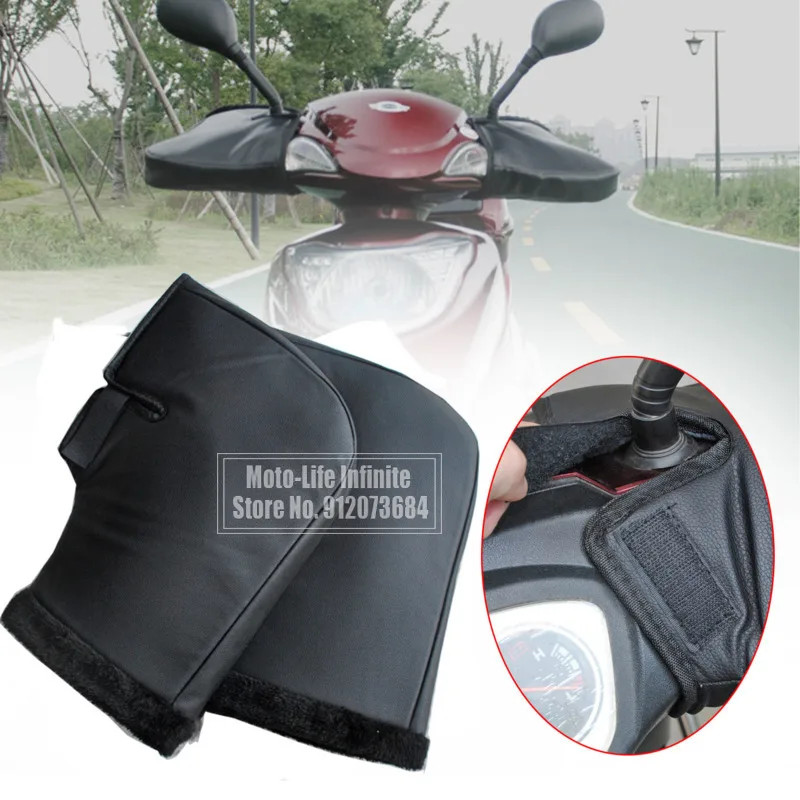 

Ветрозащитные зимние толстые теплые заглушки на руль мотоцикла из искусственной кожи теплозащитный чехол Перчатки универсальные для мотоциклов скутеров Новинка