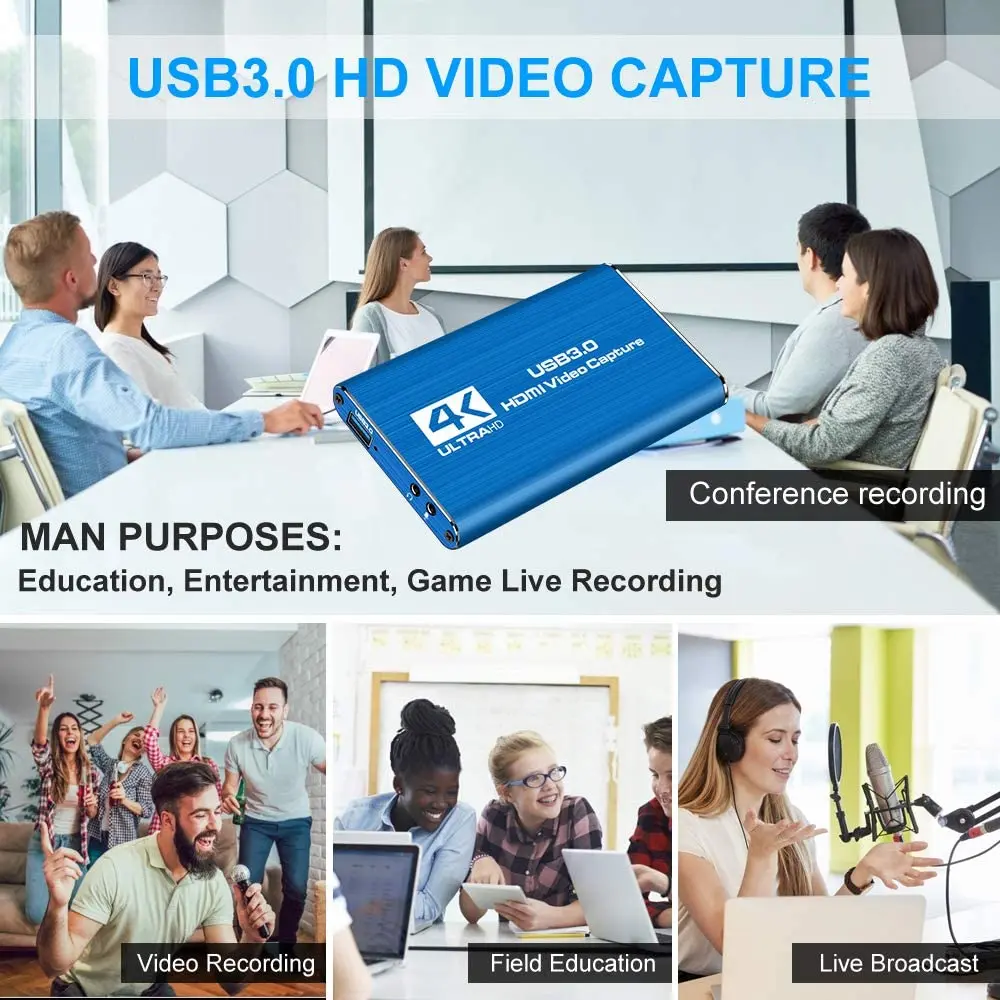 Карта видеозахвата HD 1080P 4K HDMI с на USB 3 0