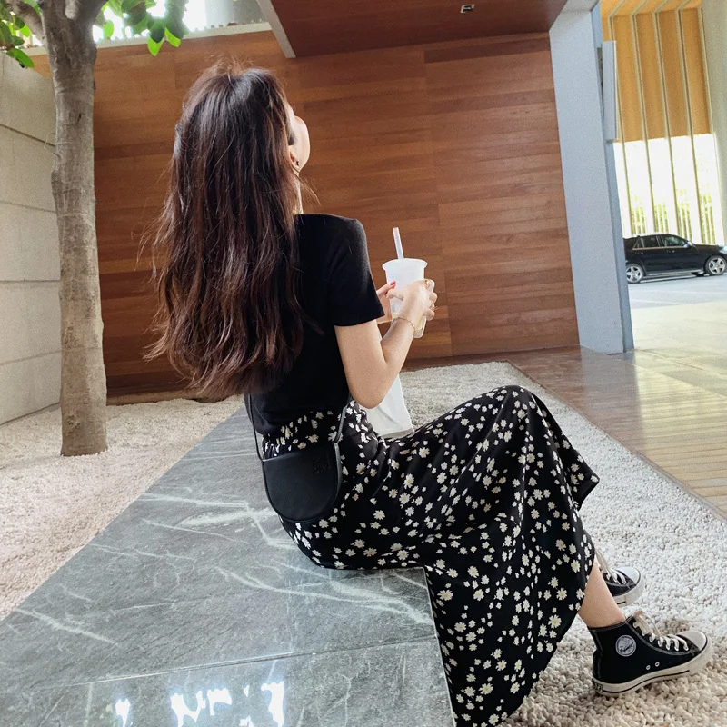 MISHOW 2020 новые весенние юбки женские модные свободные тонкие до середины икры с