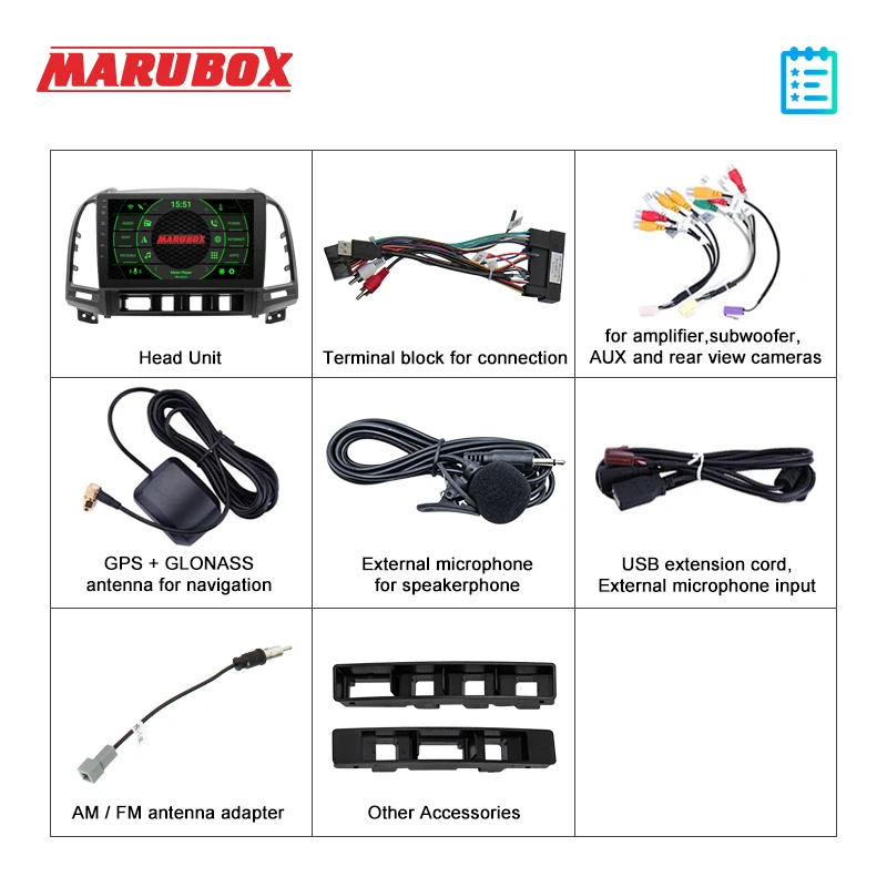 Marubox KD9510DSP Штатная магнитола для Хендай Санта Фе Головное устройство Hyundai Santa Fe 2 2006