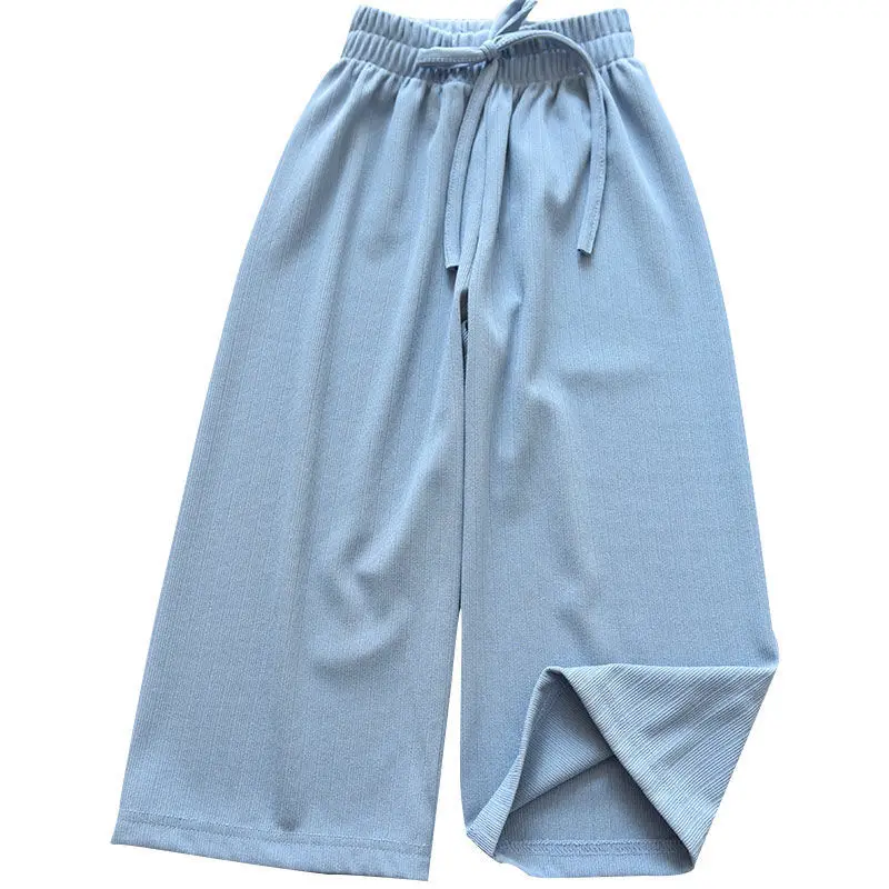

Summer ice thin 7 / 9 wide leg pants women's 2021 new loose and versatile trend students show thin and falling feeling