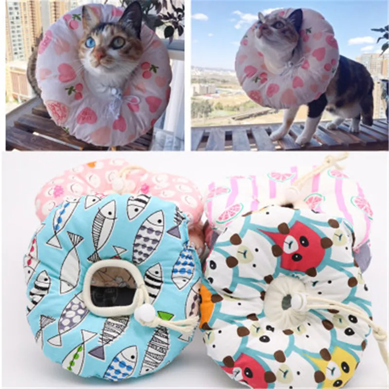 

New Elizabeth protective ring fabric soft cotton filled pet cat dog collar anti-bite Neck-Collar Elizabeth Circle