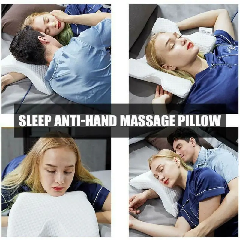 Белый подушка из хлопка с эффектом памяти Медленный отскок Arch рук шеи задняя