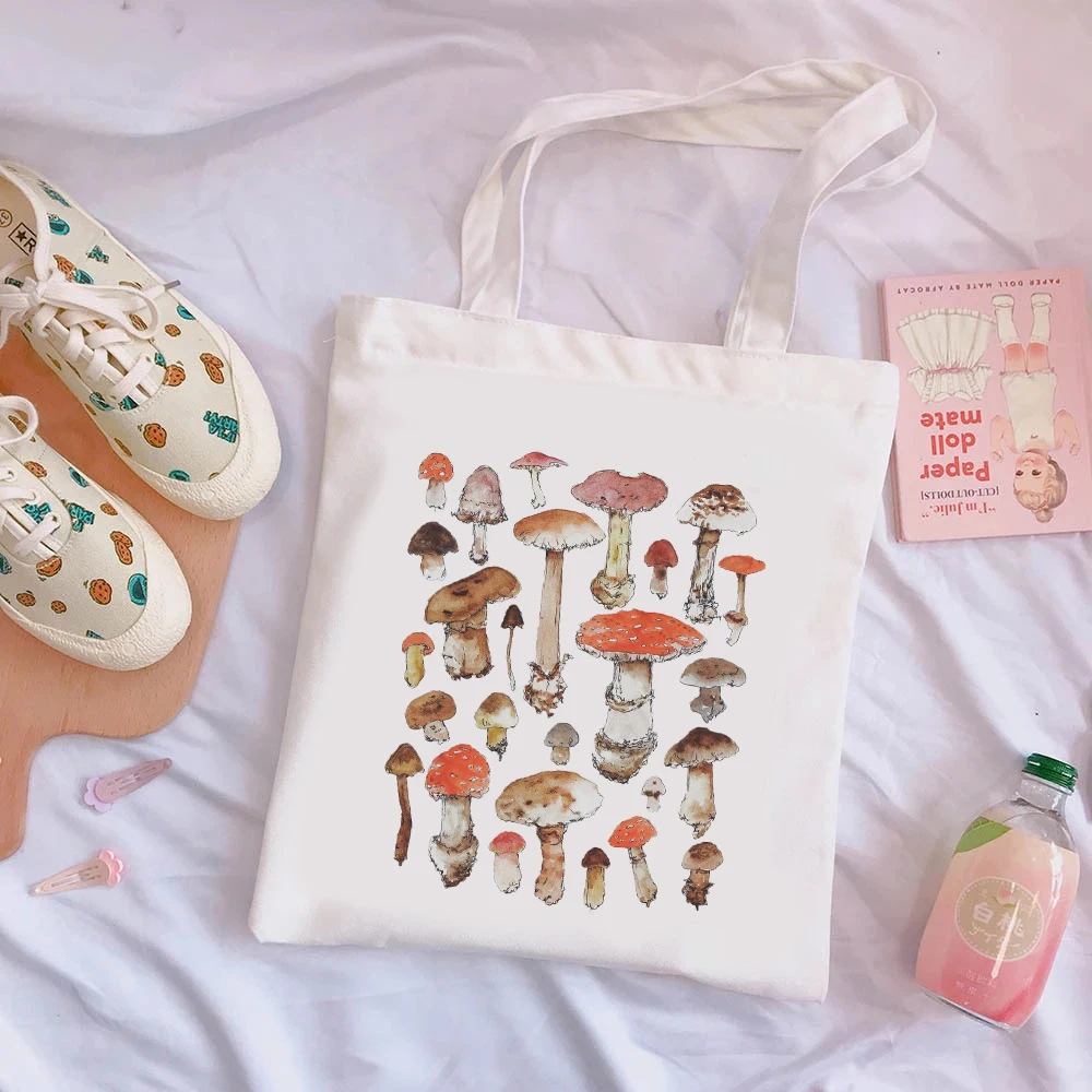 

Women Harajuku Cartoon Vintage Cotton Canvas Shopper Bag Girl Harajuku 90s Y2K Classic Vintage Shoulder Handbag Female Bolsa