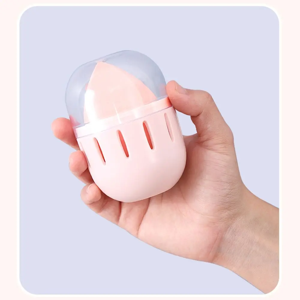 

1PC Portable Plastic Beauty Sponge Storage Box Egg Stand Powder Puff Drying Holder Mildew Proof Cosmetic Puff Case Makeup Tools