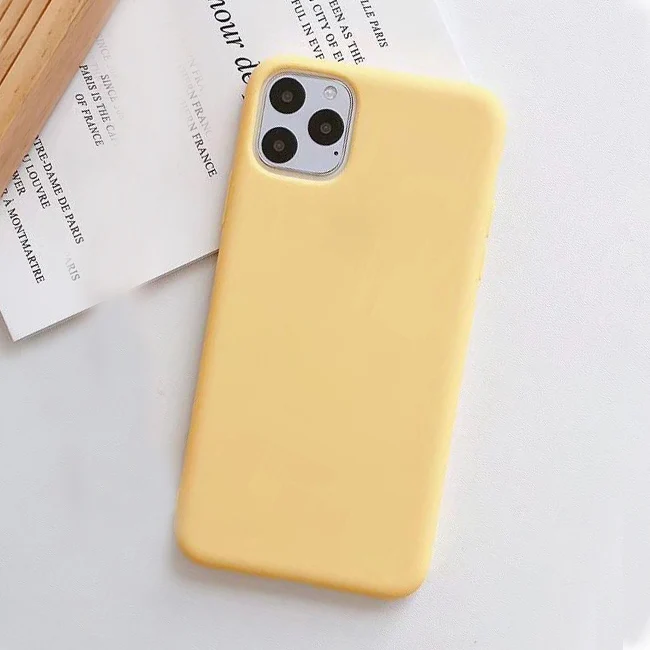 Цвет: желтый Сплошной Цветной силиконовый чехол s для iphone XR X XS Max 6 6S 7 8 Plus 11 11Pro Max милый карамельный цвет мягкий простой Модный чехол для телефона новинка - Цвет: Цвет: желтый