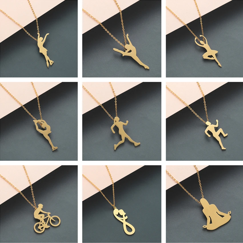 Женское колье для йоги Kinitial из нержавеющей стали балета и танцев модные