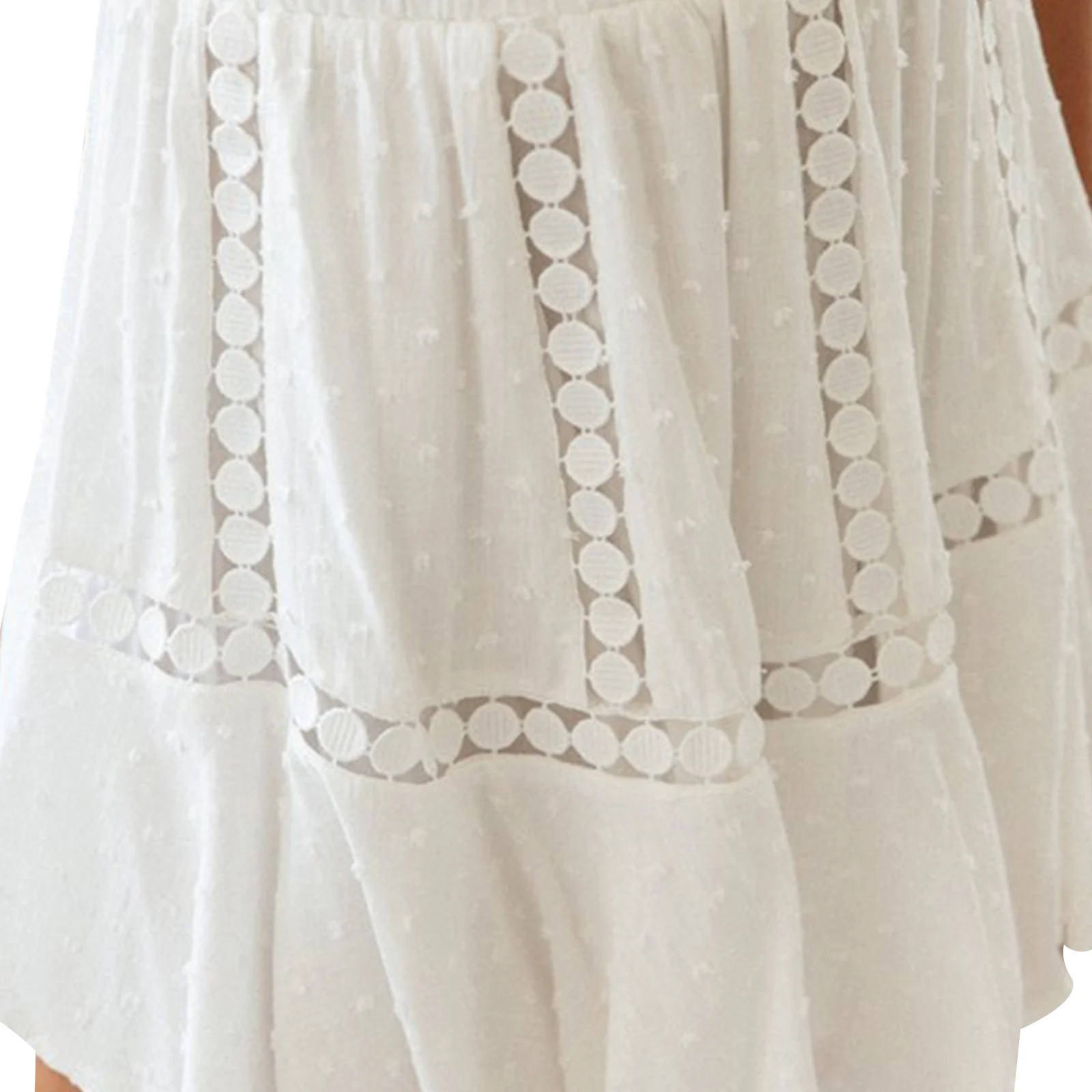 

Summer 2021 two-piece lace strapless nine-point top and short pleated skirt two-piece women's bohemian casual beach skirt