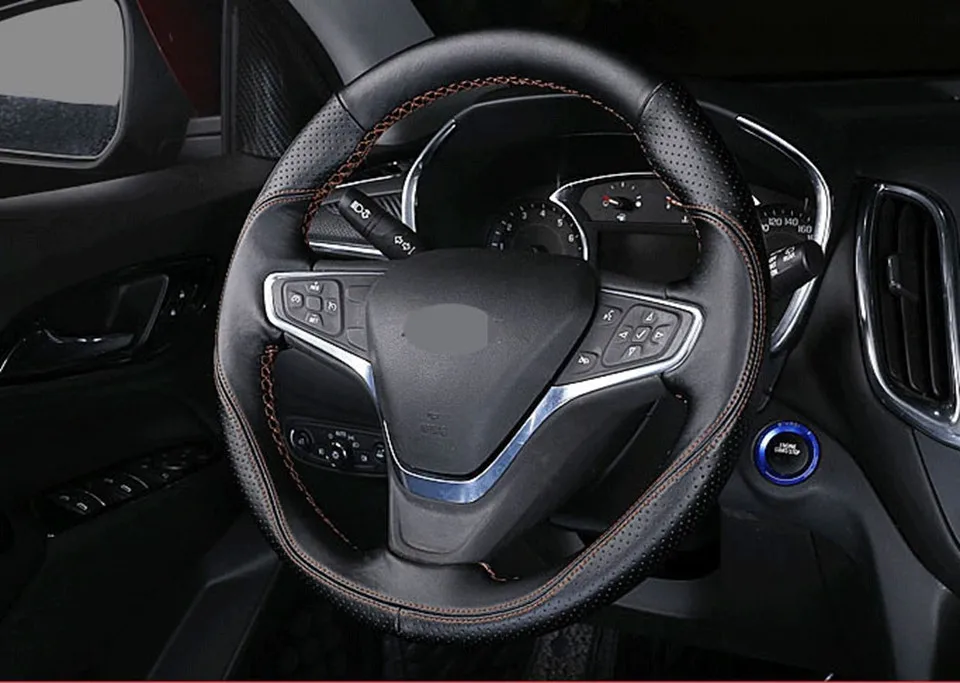 DIY крышка рулевого колеса автомобиля из натуральной кожи для Chevrolet Explorer Malibu XL Buick Velite 5 автомобильные аксессуары