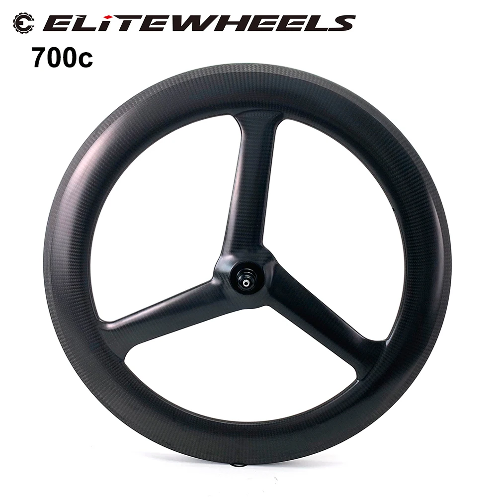 ELITEWHEELS 700c Three Spoke углеродное колесо Crabon Tri спицевые колеса Clincher Трубчатые для