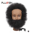 Голова манекена с волосами для мужчин, профессиональная голова манекена для обучения, 100 человек, волосы в африканском стиле, с зажимом и подставкой