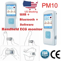 usb bluetooth pm10 handheld portable ecg machine electrocardiograph heart beat ekg monitor recorder electrocardiograph machine