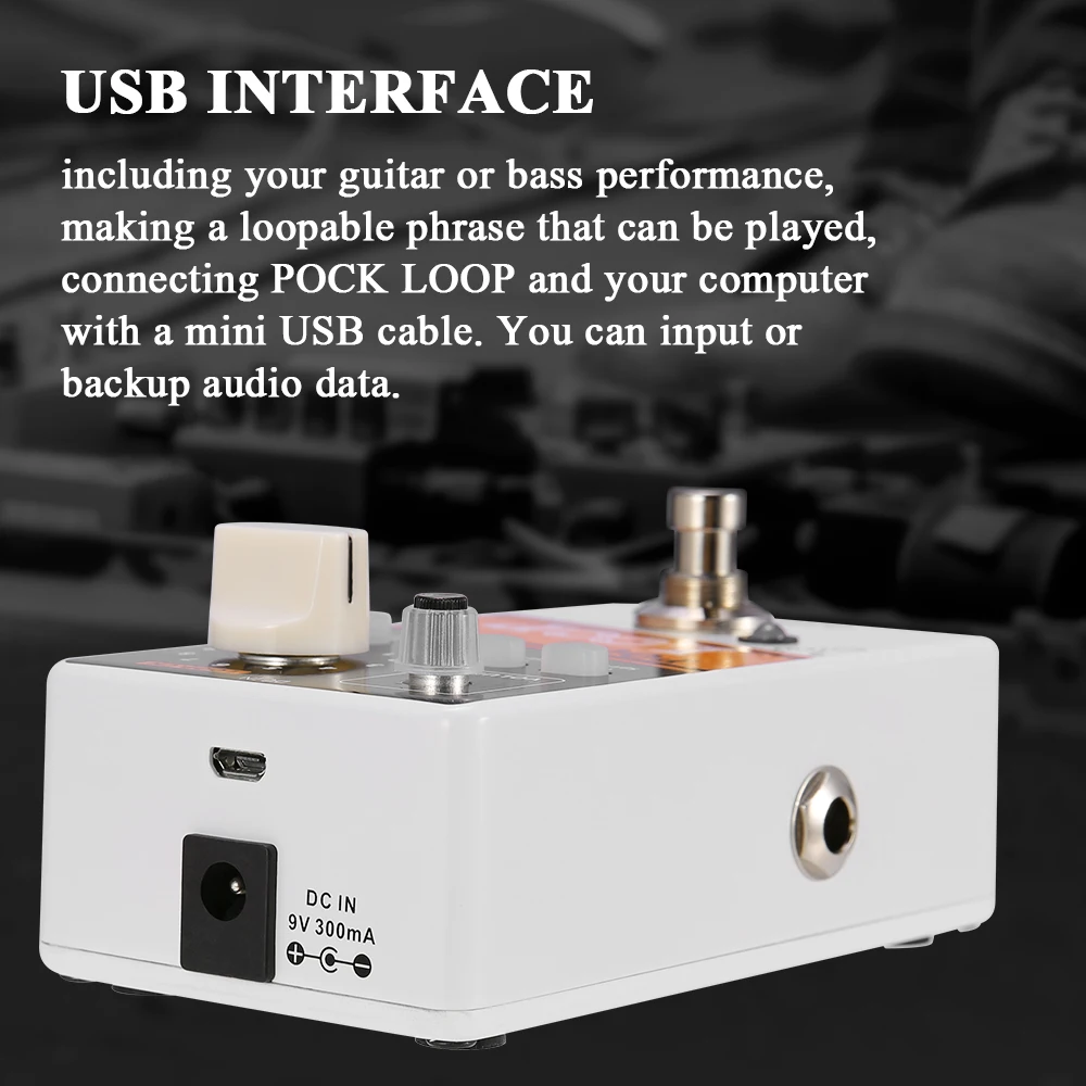 ammoon POCK LOOP Looper Guitar Effect Pedal 11Loopers Max.330mins Recording Time Supports Playback Reverse Functions True Bypass