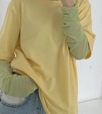 short sleeve t yello 5 цветов летняя Корейская ins Стильная однотонная футболка с короткими рукавами женские Топы повседневные футболки femme(R4481 - Цвет: short sleeve t yello
