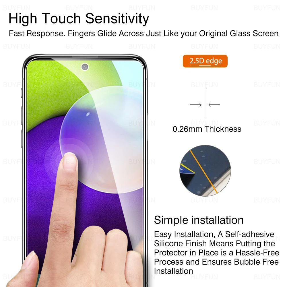 4 pcs protective tempered glass for samsung a52 screen protector on for samsung galaxy a52 a52s 5g a5 a 5 2 s 52 52s safety film free global shipping
