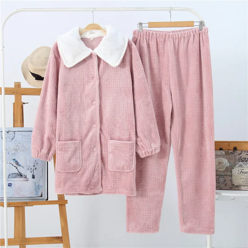 Новинка 2020 Фланелевая пижама осень и зима женские костюмы для дома парные