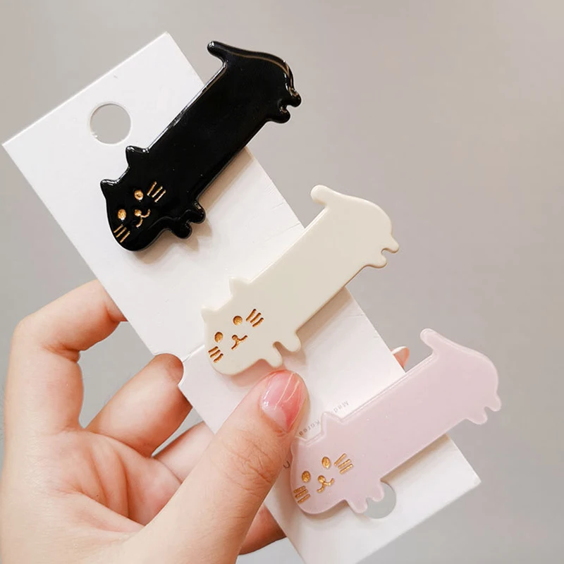 

Romantic Cute Girls Hair Pin Fashion New Animal Barrettes Hairpins Classic Cat Acetate Hair Clips For Women Hair Accessories