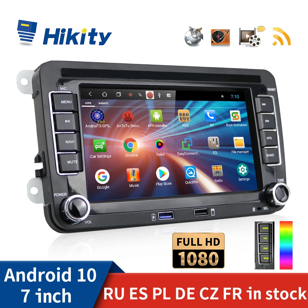 

Мультимедийный плеер Hikity, плеер на Android, с GPS, для VW/Volkswagen/Golf/Passat/b7/b6/Skoda/Seat/Octavia/Polo/Tiguan, типоразмер 2 Din