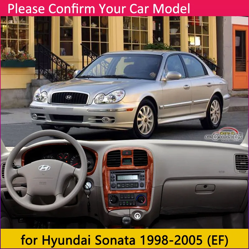 EF 1998-2005 Для hyundai Sonata EF NF YF LF 1998~ Противоскользящий коврик, накладка на приборную панель, Солнцезащитный коврик, автомобильные аксессуары, коврик 2010 - Название цвета: EF 1998-2005