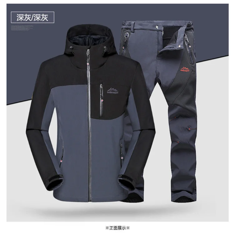 

Мужская Флисовая куртка, темно-синяя непродуваемая куртка из мягкой кожи акулы, с флисовой подкладкой, ветрозащитная куртка для альпинизма,...