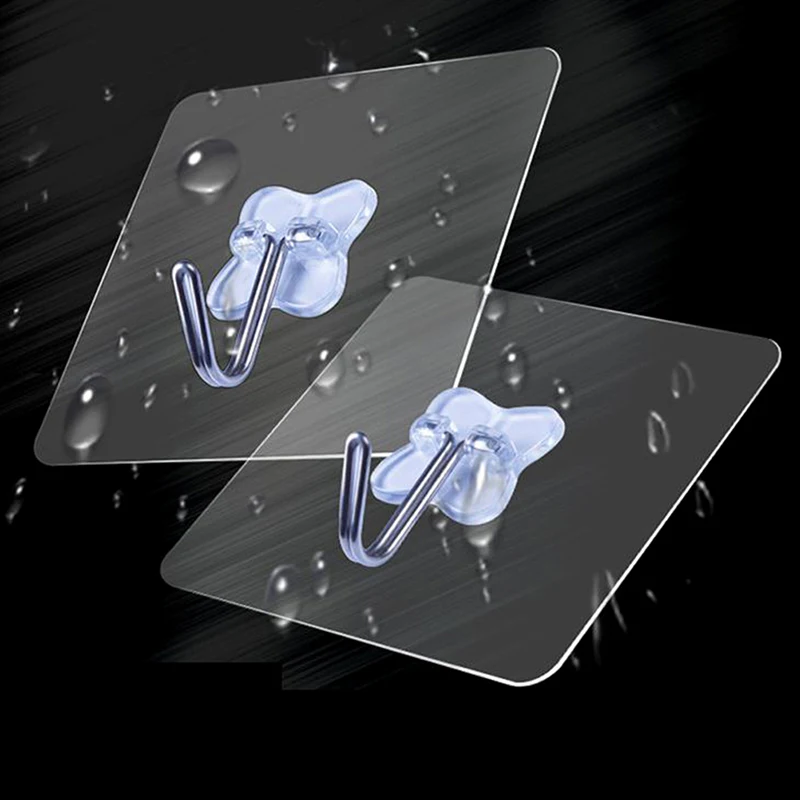 6pcs Durable Adhesive Hooks Strong Sticky Kitchen Wall Hanger Ceiling |