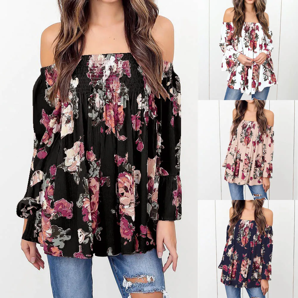 Женская Летняя туника с открытыми плечами блузка пикантная женская рубашка