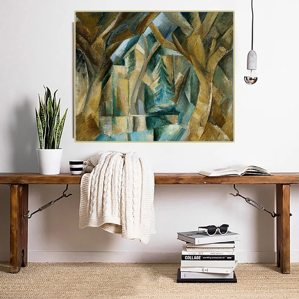 

Citon Canvas Art Oil painting Georges Braque《The Park at Carrières Saint-Denis》Artwork Picture Modern Wall decor Home Decoration