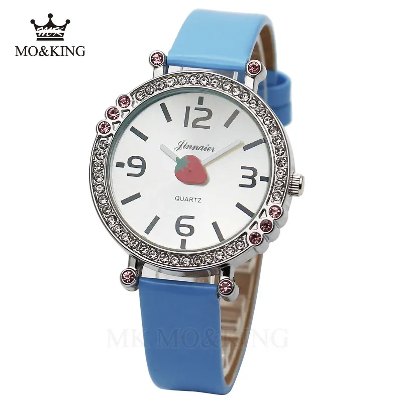 

Luxury Brand Waterproof Diamond Fruit Strawberry Cute Cartoon Children's Boys Girls Kids Quartz Wrist Watch Clock Watches Reloj