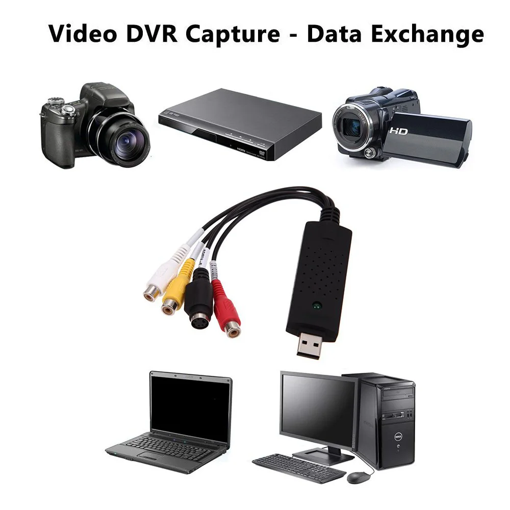 Адаптер для захвата видео и аудио карты ТВ DVD VHS DVR игровой в цифровой DVD-конвертер
