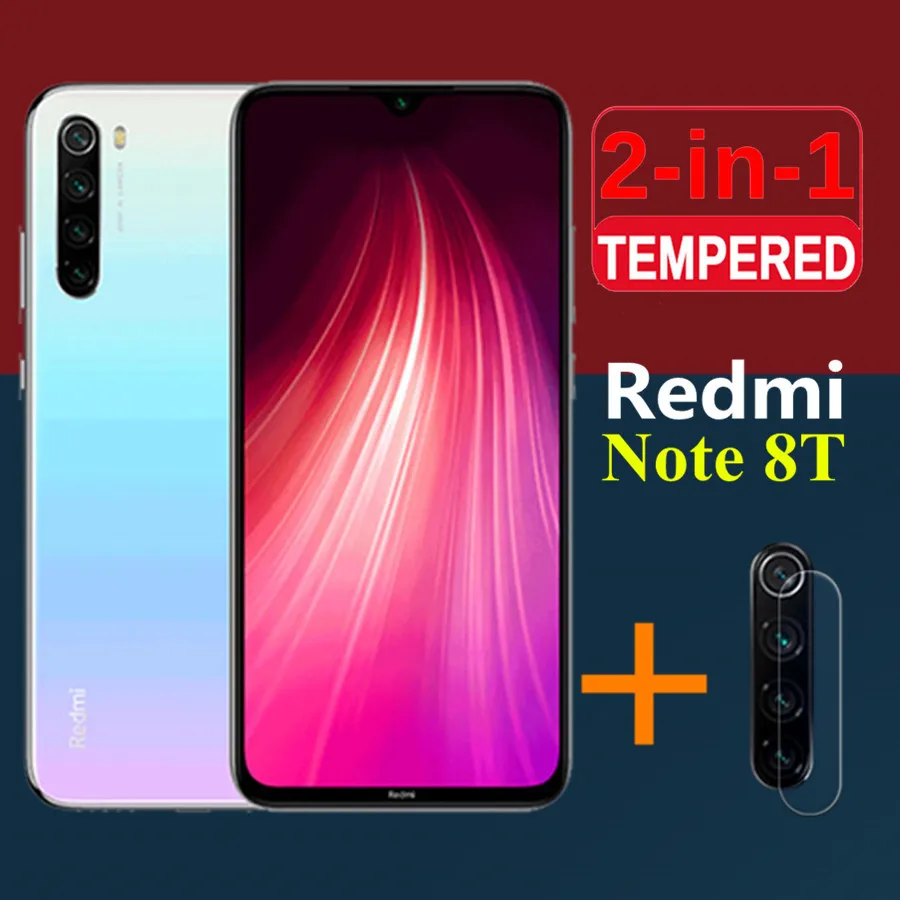 Закаленное стекло 2 в 1 для Xiaomi Redmi Note 8 t защитная пленка с объективом