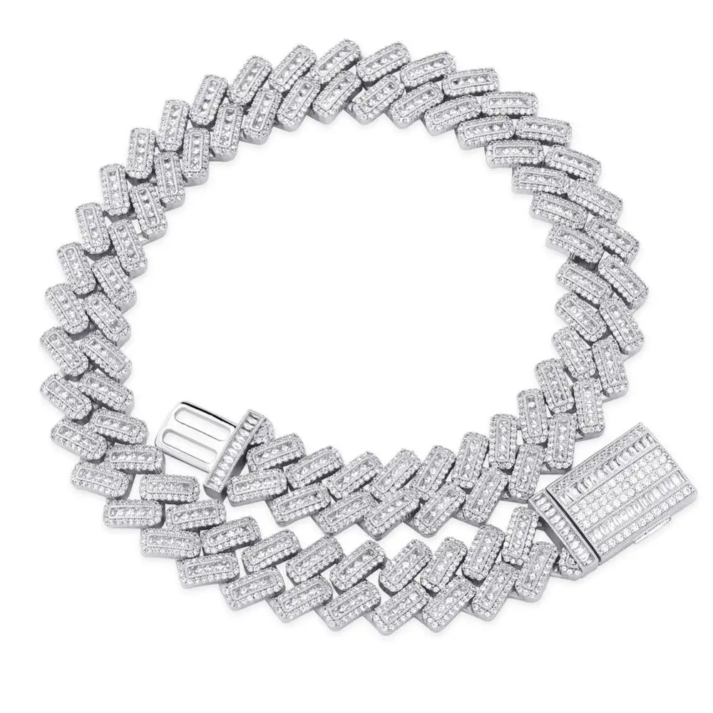 Silver JINAO, новинка, квадратный стиль, Iced Out CZ Stone, 20 мм, ожерелье, Хип-хоп, ювелирное изделие, рок, медь, золото, серебро, покрытие, для мужчин и женщин, подарок - Окраска металла: Silver