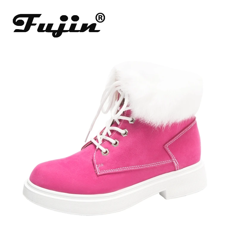 Fujin/женские зимние ботинки 7 видов цветов Водонепроницаемая длинная плюшевая
