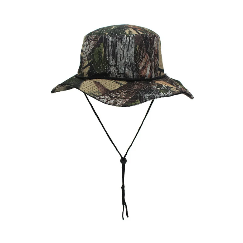 

Camouflage Bucket Fishing Hat Big Wide Brim Breathable Mesh Hunting Safari Visor Panama Cap