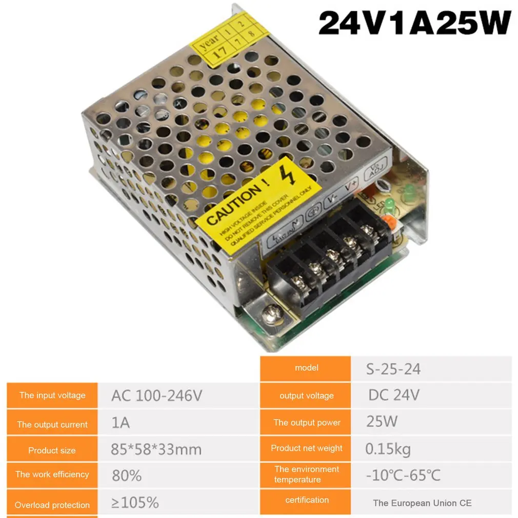 

Switching Power Supply DC24V 1A 2A 2.5A 3A 4.5A 5A 6.5A 8.3A 10A 12.5A 15A 16.5A AC 220V to DC24V AC-DC 24V for 24V LED Strip