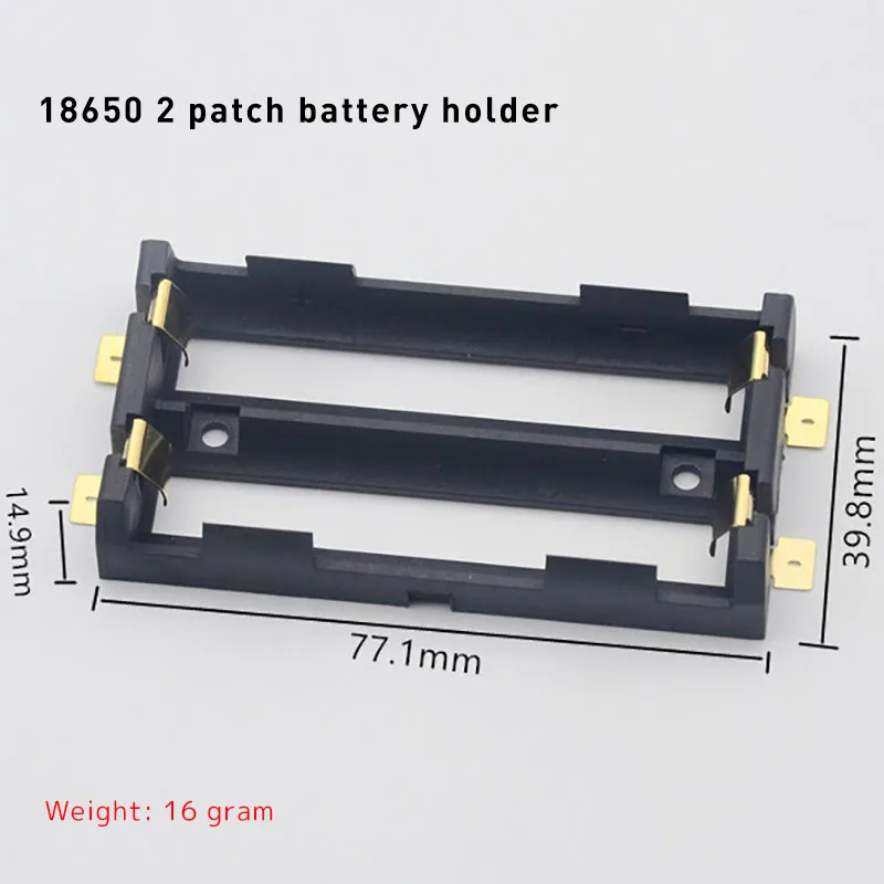 2x 18650 Батарейный держатель SMD SMT Корпус для батарей Хорошее хранение коробки W/ Бронзовые штыри E-сигарета аккумуляторная оболочка.