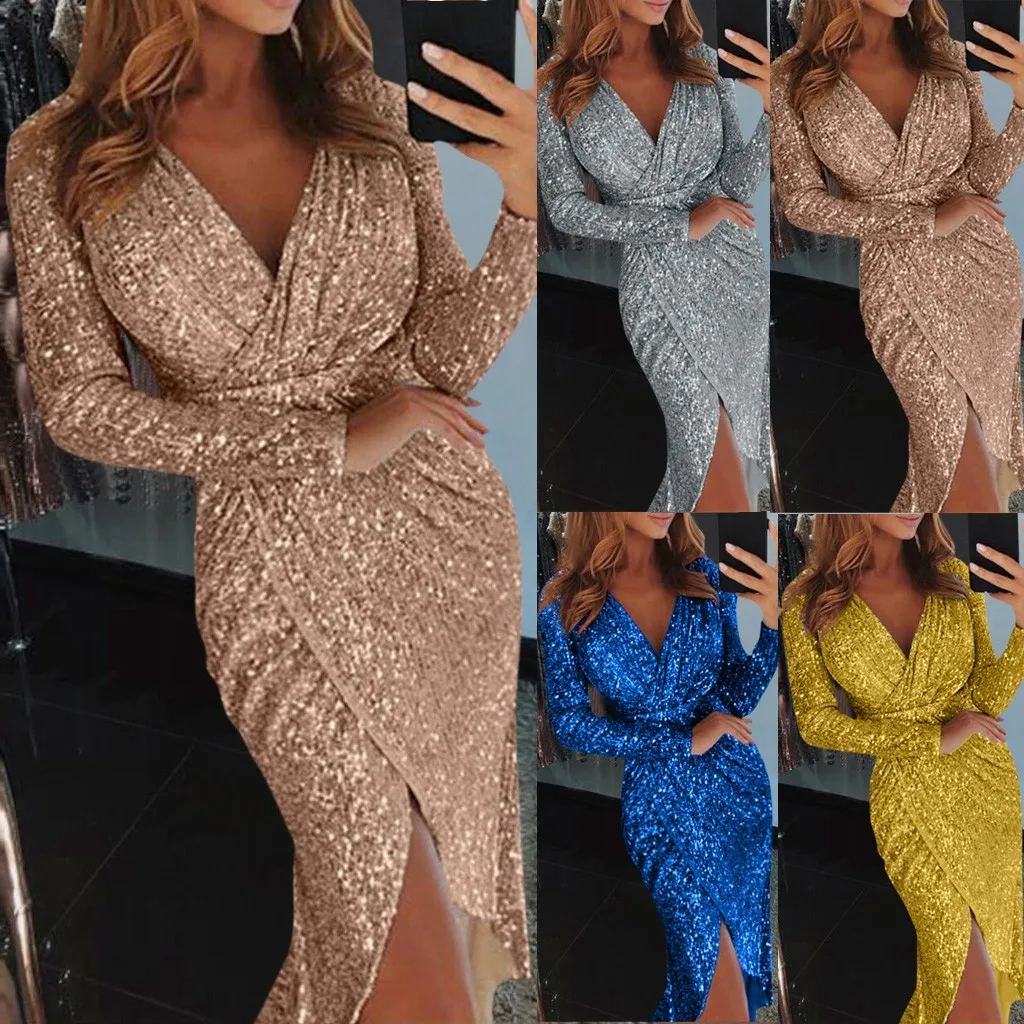 Женское элегантное платье вечерние платья с блестками женское сексуальное