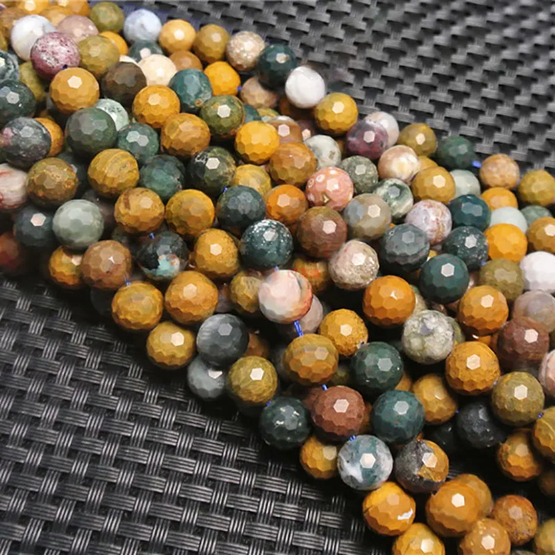 

6-10mm Natural Faceted ocean agate irregular round Stone Beads For DIY necklace bracelet jewelry making 15 "free delivery