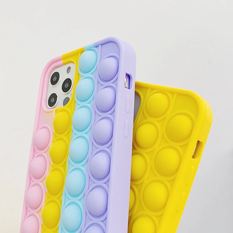 

Relive Stress Phone Case For iPhone 12 11 Pro Max Case iPhone 6s 7 8 Plus X XR XS Max 12 Pro Mini SE 2020 Cover Bubble Silicone