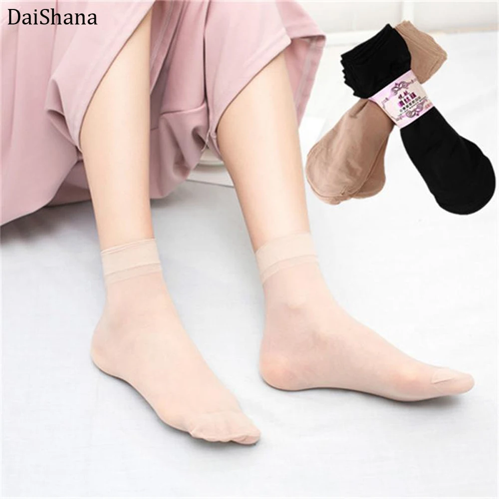 10 пар летние дышащие женские короткие носки из бамбука тонкие прозрачные