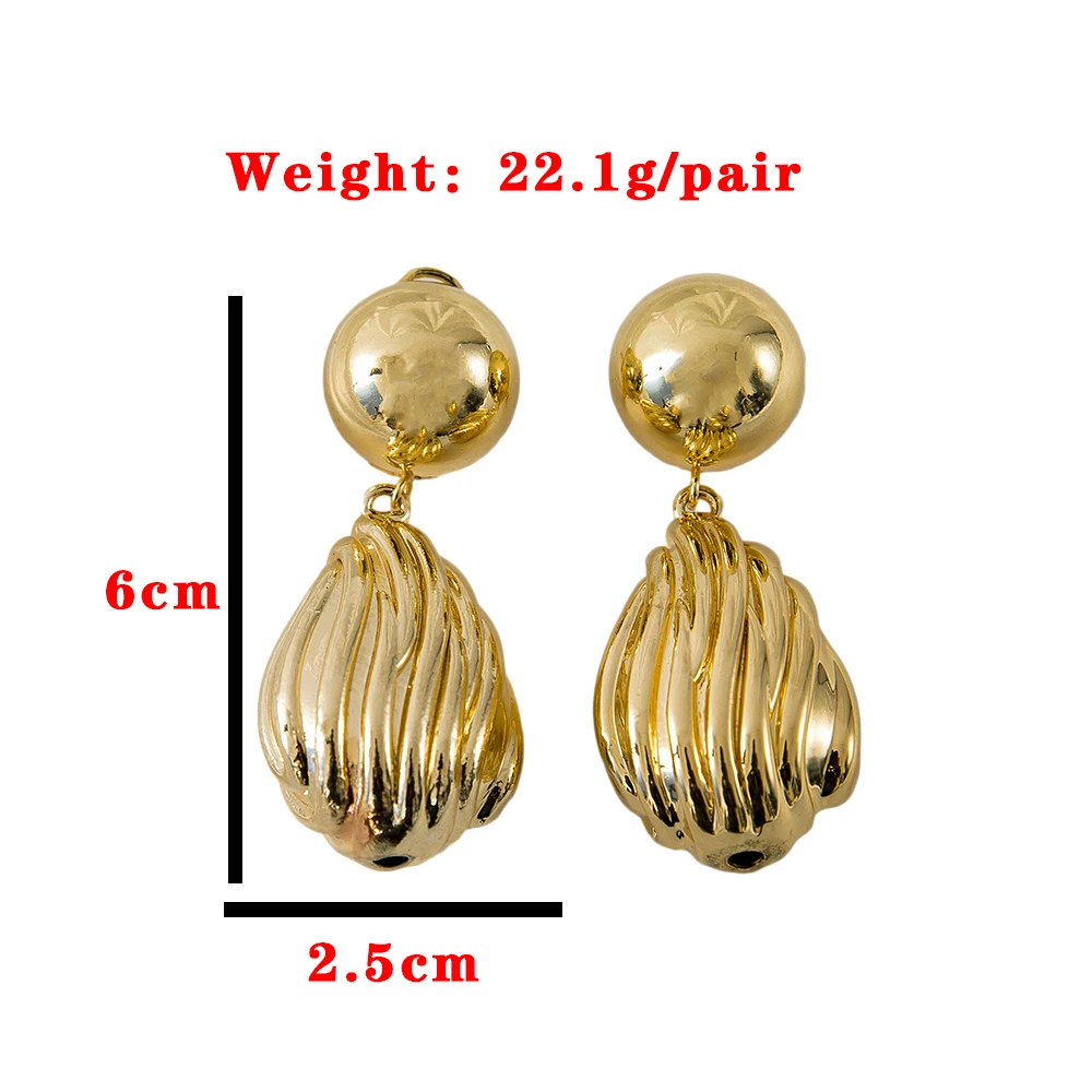 

SUNNESA Golden Sea Wave Earrings Big Light Summer Skin Friendly Jewelry Benin Wedding Custom Jewelry