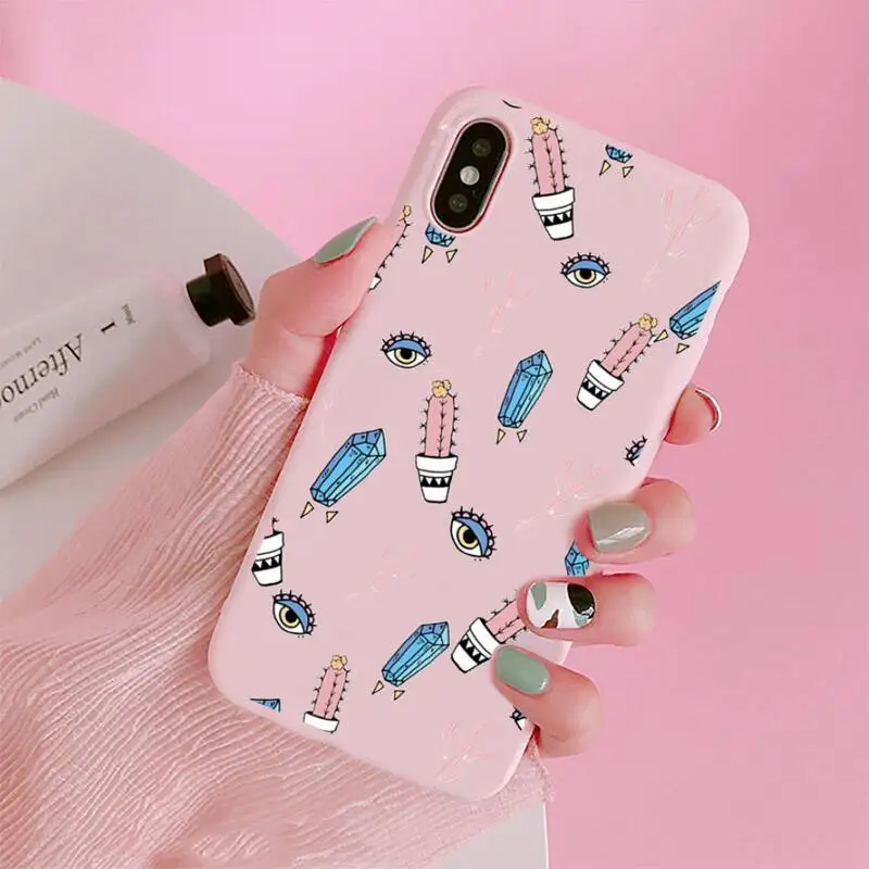 

Blue Evil Eye aesthetics Phone Case Candy Color for iPhone 6 7 8 11 12 s mini pro X XS XR MAX Plus