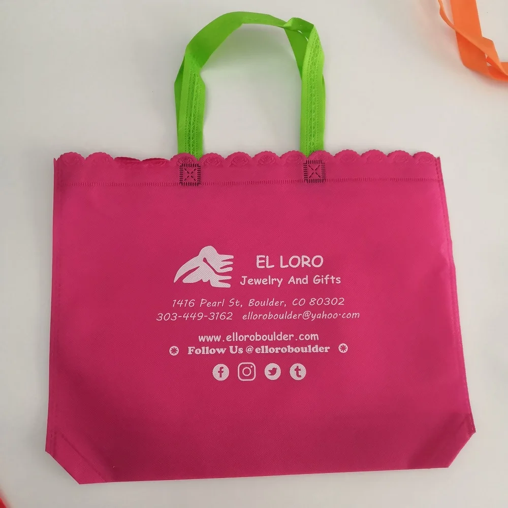 Оптовая Продажа 1000 шт./лот красочные нетканые сумки для покупок с логотипом на