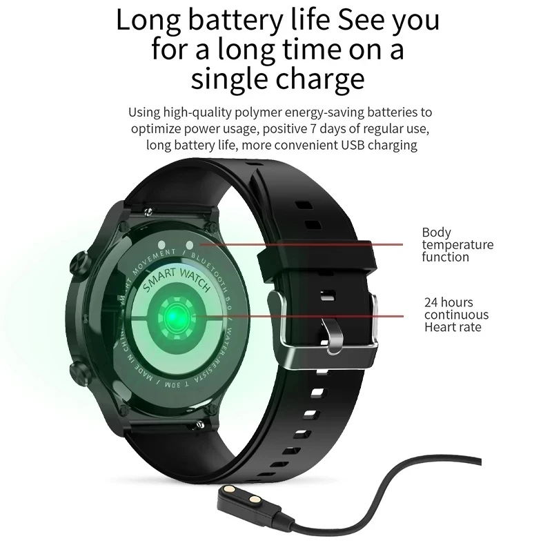 

2021 New Smart Watch Men Full Touch Screen Sport Fitness Man Watch IP67 Waterproof Bluetooth For Android ios smartwatch Men+Box