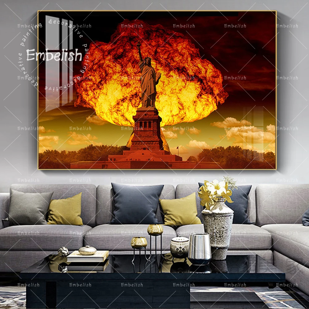 

1 Pieces Abstract Liberty With Fire Cloud HD Print On Canvas Oil Paintings For Living Room Modern Home Decor Wall Art Pictures