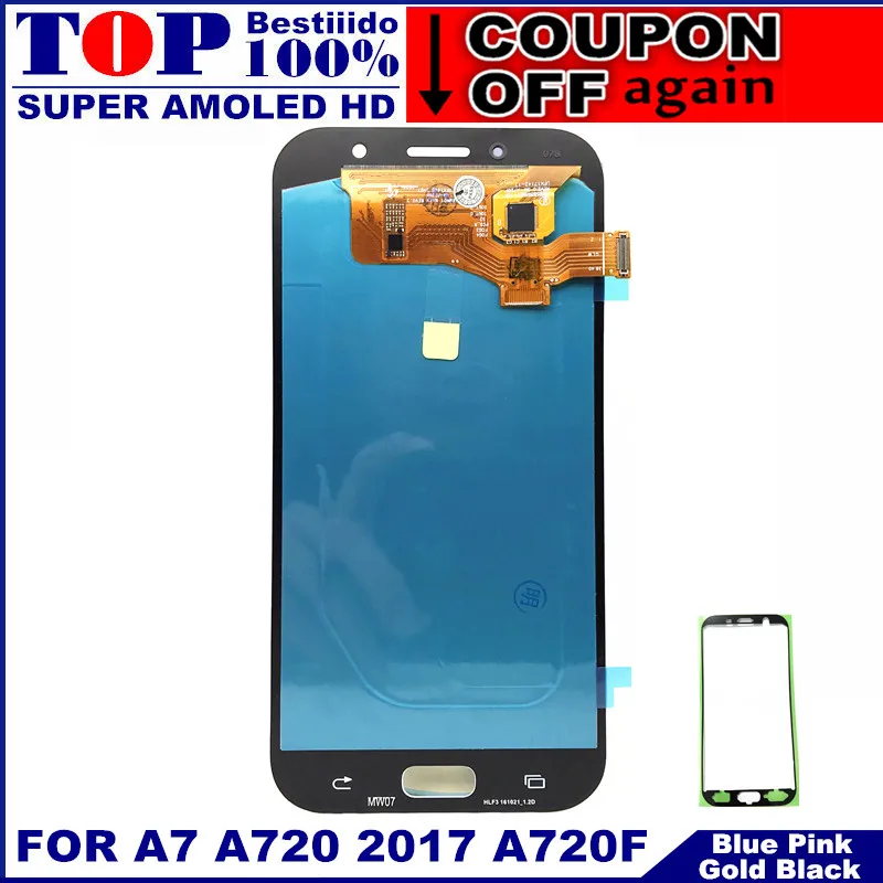 Супер AMOLED ЖК-экран для Samsung Galaxy A7 2017 A720 A720F A720M A720Y дисплей кодирующий