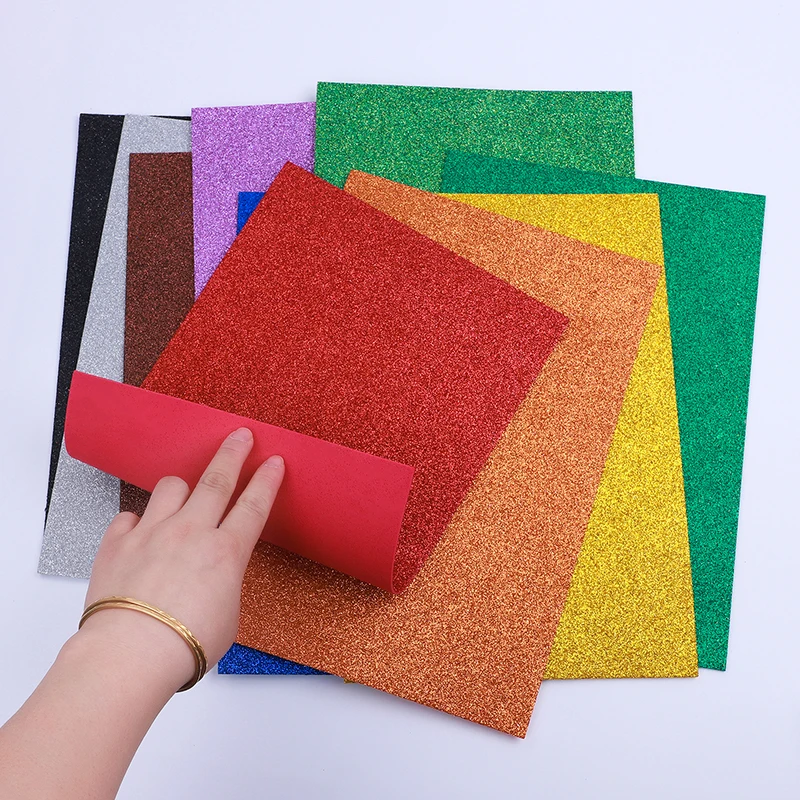 5sheets/bag Foamiran Sponge Glitters Foam Paper 20x30cm Craft Gold Spong Powder Handmade Crafts Decor DIY Gift | Дом и сад
