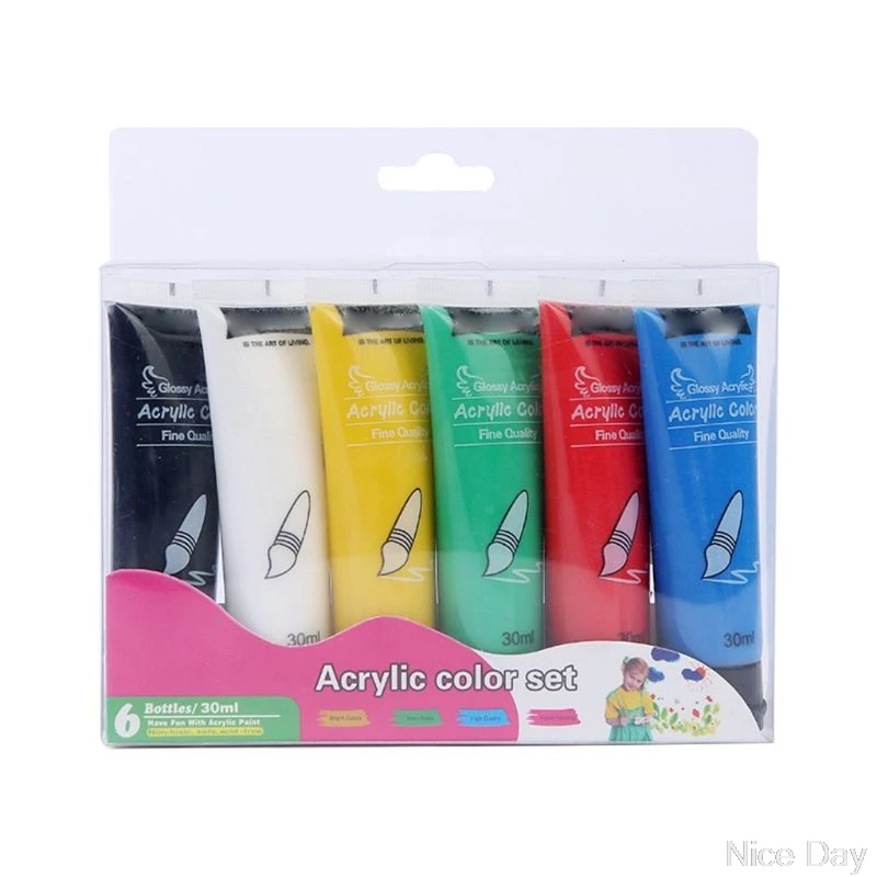 

6 Colors 30ml Professional Acrylic Paint Set Drawing Painting Pigment Hand-paint My19 20 Dropship